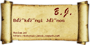 Bökönyi János névjegykártya