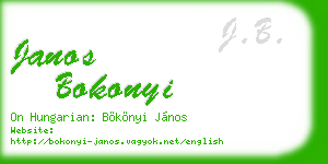 janos bokonyi business card